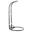 LeisureMod Outdoor Modern Wicker Hanging Double Egg Swing Chair in Charcoal Blue
