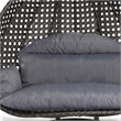 LeisureMod Outdoor Modern Wicker Hanging Double Egg Swing Chair in Charcoal Blue