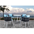 LeisureMod Spencer Rope Frame Outdoor Dining Chair With Cushions in Gray