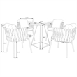 LeisureMod Spencer Rope Frame Outdoor Dining Chair With Cushions in Gray
