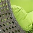 LeisureMod Outdoor Beige Wicker Hanging Double Egg Swing Chair in Light Green
