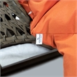 LeisureMod Outdoor Beige Wicker Hanging Double Egg Swing Chair in Orange