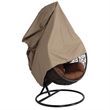 LeisureMod Hanging Fabric Single Egg Swing Chair Cover in Brown