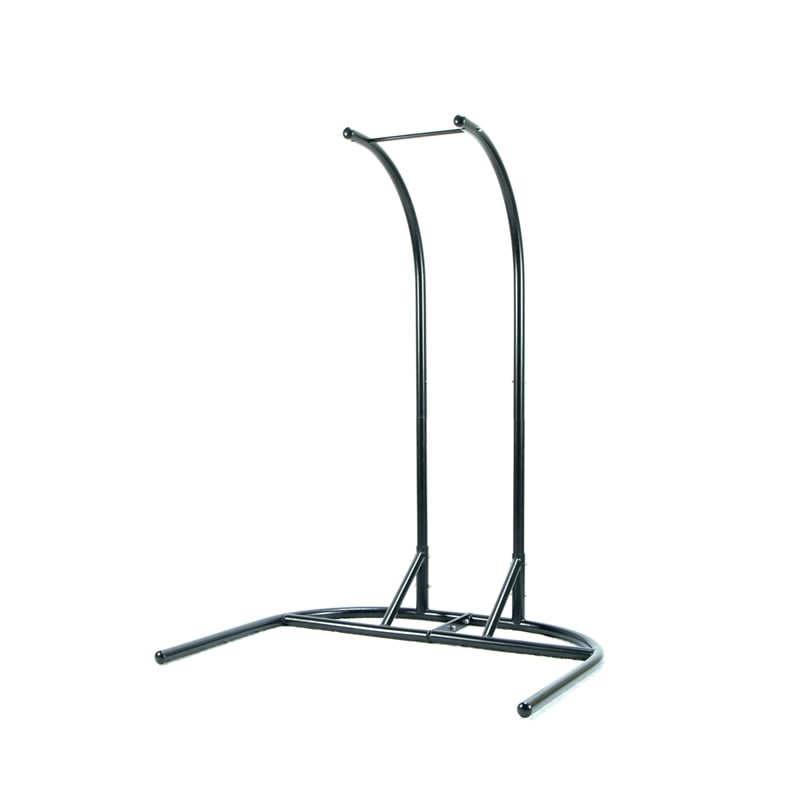 LeisureMod Charcoal Wicker Double 2-Person Hanging Egg Swing Chair in Dark Grey