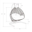 LeisureMod Charcoal Wicker Double 2-Person Hanging Egg Swing Chair in Dark Grey
