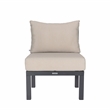 LeisureMod Chelsea 7-Piece Sectional And Fire Pit Table With Cushions in Beige