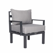 LeisureMod Chelsea 7-Piece Patio Set with Coffee Table and Cushions Light Gray