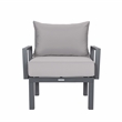 LeisureMod Chelsea 7-Piece Patio Set with Coffee Table and Cushions Light Gray