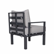 LeisureMod Chelsea 7-Piece Patio Set with Coffee Table and Cushions Light Gray