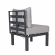 LeisureMod Chelsea 6-Piece Patio Set in Black Aluminum with Light Gray Cushions