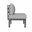 LeisureMod Chelsea 6-Piece Patio Set in Black Aluminum with Light Gray Cushions