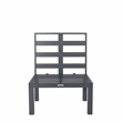 LeisureMod Chelsea 6-Piece Patio Set in Black Aluminum with Light Gray Cushions
