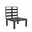 LeisureMod Chelsea 6-Piece Patio Set in Black Aluminum with Light Gray Cushions