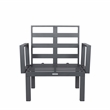 LeisureMod Chelsea 6-Piece Patio Set in Black Aluminum with Light Gray Cushions