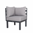 LeisureMod Chelsea 6-Piece Patio Set in Black Aluminum with Light Gray Cushions