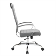 LeisureMod Benmar High-Back Mid-Century Modern Leather Office Chair in Gray