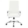 LeisureMod Benmar High-Back Mid-Century Modern Leather Office Chair in White