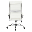 LeisureMod Benmar High-Back Mid-Century Modern Leather Office Chair in White