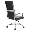 LeisureMod Benmar High-Back Mid-Century Modern Leather Office Chair in Black