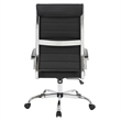 LeisureMod Benmar High-Back Mid-Century Modern Leather Office Chair in Black