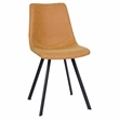 LeisureMod Markley Leather Dining Chair With Metal Legs Light Brown