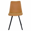 LeisureMod Markley Leather Dining Chair With Metal Legs Light Brown