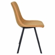 LeisureMod Markley Leather Dining Chair With Metal Legs Light Brown