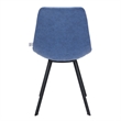 LeisureMod Markley Modern Leather Dining Side Chair With Metal Legs Peacock Blue