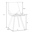 LeisureMod Markley Modern Leather Dining Side Chair With Metal Legs Peacock Blue