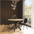 LeisureMod Markley Leather Dining Chair With Metal Legs Olive Green