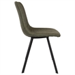 LeisureMod Markley Leather Dining Chair With Metal Legs Olive Green
