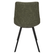 LeisureMod Markley Leather Dining Chair With Metal Legs Olive Green