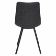 LeisureMod Markley Leather Dining Chair With Metal Legs Charcoal Black