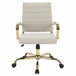 LeisureMod Benmar Modern Adjustable Leather Office Chair in Tan