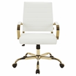 LeisureMod Benmar Modern Adjustable Leather Office Chair in White