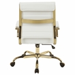LeisureMod Benmar Modern Adjustable Leather Office Chair in White
