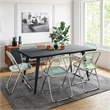 LeisureMod Lawrence Acrylic Folding Chair With Metal Frame in Jade Green