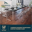 LeisureMod Lawrence Acrylic Folding Chair With Metal Frame in Jade Green