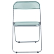 LeisureMod Lawrence Acrylic Folding Chair With Metal Frame in Jade Green