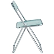 LeisureMod Lawrence Acrylic Folding Chair With Metal Frame in Jade Green