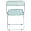 LeisureMod Lawrence Acrylic Folding Chair With Metal Frame in Jade Green
