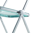 LeisureMod Lawrence Acrylic Folding Chair With Metal Frame in Jade Green
