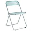 LeisureMod Lawrence Acrylic Folding Chair With Metal Frame in Jade Green