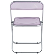 LeisureMod Lawrence Acrylic Folding Chair With Metal Frame in Magenta