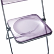 LeisureMod Lawrence Acrylic Folding Chair With Metal Frame in Magenta