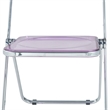 LeisureMod Lawrence Acrylic Folding Chair With Metal Frame in Magenta