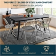 LeisureMod Lawrence Acrylic Folding Chair With Metal Frame in Black
