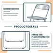 LeisureMod Lawrence Acrylic Folding Chair With Metal Frame in Black