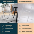LeisureMod Lawrence Acrylic Folding Chair With Metal Frame in Black