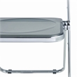 LeisureMod Lawrence Acrylic Folding Chair With Metal Frame in Black